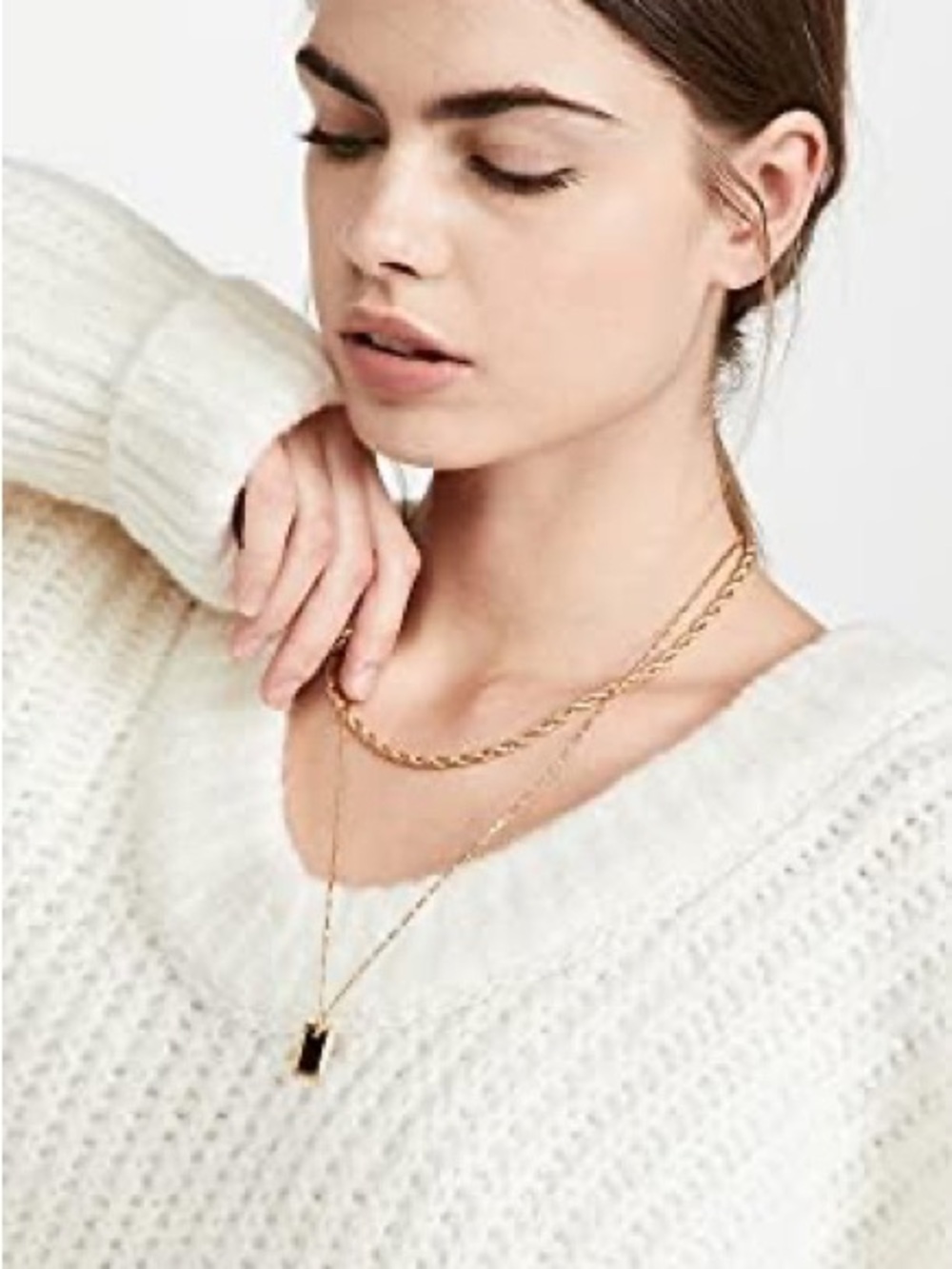 Free People Blue Bell Oversized Off-Shoulder Chunky Knit Sweater - Picture 7 of 9